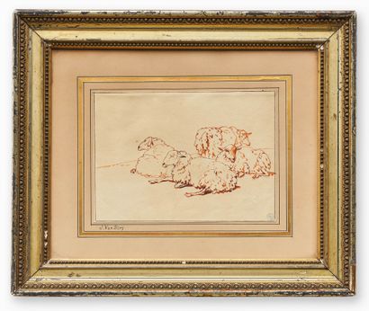 JACOB VAN STRY (1756-1815) ATTRIBUÉ À
Moutons...