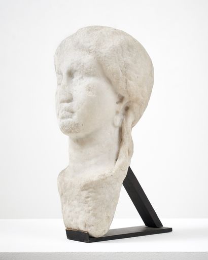 SCULPTED MARBLE WOMAN'S HEAD
, after an ancient...
