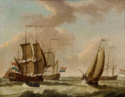 ECOLE HOLLANDAISE, XVIIIÈME SIÈCLE
Bateaux...