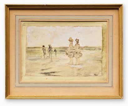 ECOLE FRANCAISE VERS 1900			
Les petits baigneurs
Gravure...