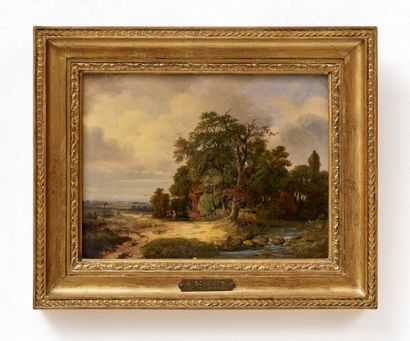 HENRI SCHOOFS (1815-1862)
Paysage animé le...