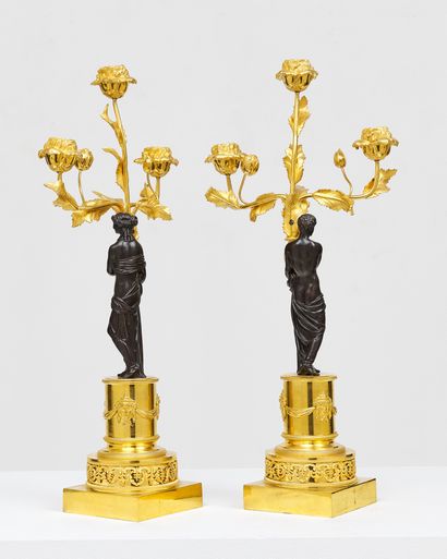 RARE PAIRE DE CANDELABRES
Paire de candélabres...