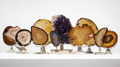 COLLECTION OF 10 POLISHED AGATE SLICES
mounted...