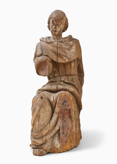 IMPORTANT SAINT MOINE ASSIS
en peuplier sculpté...