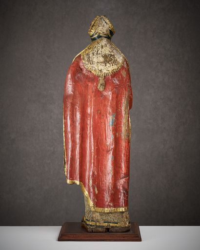 SAINT ÉVÊQUE
en bois sculpté en ronde-bosse,...