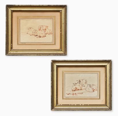 JACOB VAN STRY (1756-1815) ATTRIBUÉ À
Moutons...