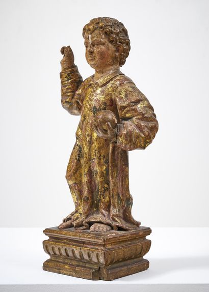 ENFANT JÉSUS BÉNISSANT
en bois de résineux...