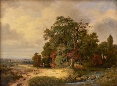 HENRI SCHOOFS (1815-1862)
Paysage animé le...