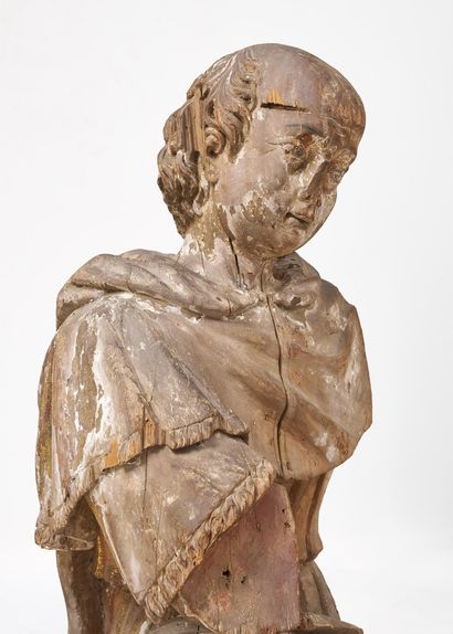 IMPORTANT SAINT MOINE ASSIS
en peuplier sculpté...