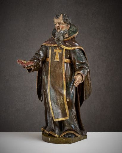 SAINT ANTOINE
en bois sculpté en ronde-bosse,...