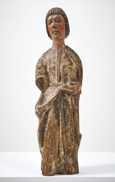 SAINT JEAN DE CALVAIRE EN NOYER SCULPTÉ
,...