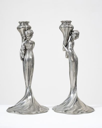 PAIR OF ART NOUVEAU CANDLESTICKS
shaped like...