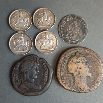 LOT de pièces de monnaie dont as d'Auguste...