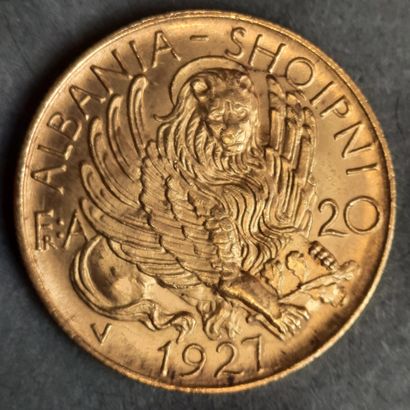 PIECE albanaise 20 Franga Ari (1921)