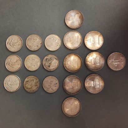 Lot de pièces françaises en argent.