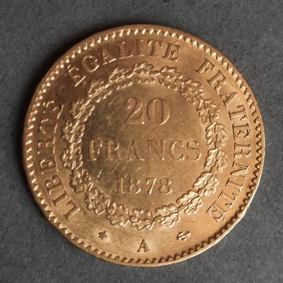 PIECE de 20 F or au Génie (Paris, 1878)