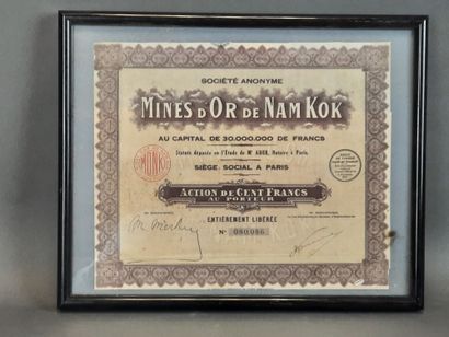 ACTION des MINES d'OR de NAM KOK encadré...