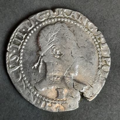 DENIER en argent Franc au col plat à l'effigie...
