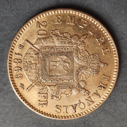 PIECE de 20F or à l'effigie de Napoléon III,...