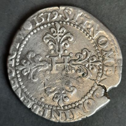 DENIER en argent Franc au col plat à l'effigie...