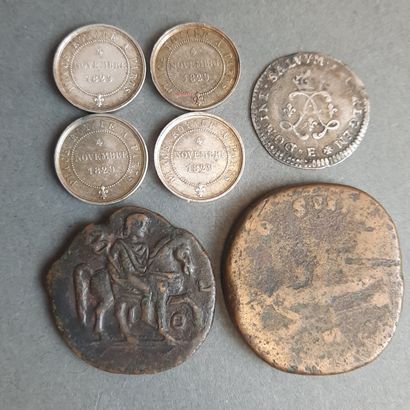 LOT de pièces de monnaie dont as d'Auguste...
