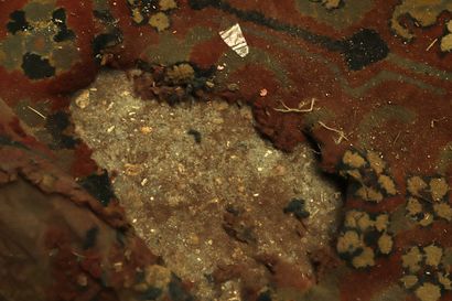 TAPIS JANUS vers 1940-50 en laine à décors...