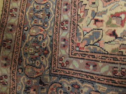 TAPIS PENDJAB (Inde) à fond en soie, vers...