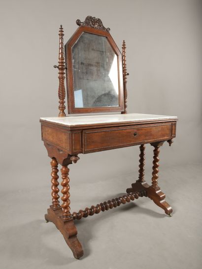 TOILETTE d'époque Louis-Philippe en acajou...