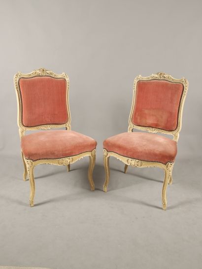 PAIRE de CHAISES à DOSSIER PLAT EPAULE de...
