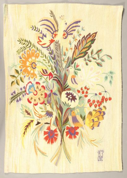 Aline LEDUC-DURAND, XXème. Tapisserie Aubusson...