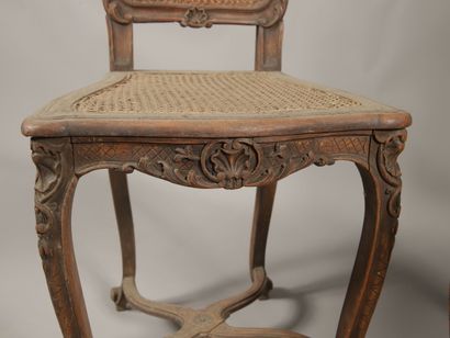 PAIRE de CHAISES CANNEES à DOSSIER PLAT en...