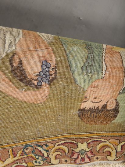 ORIGINAL et FIN TAPIS TABRIZ (Iran) en laine...