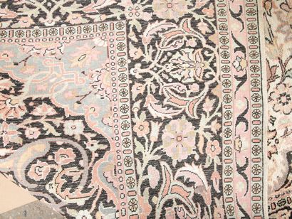 GRAND et FIN TAPIS CACHEMIRE (Inde) en soie...