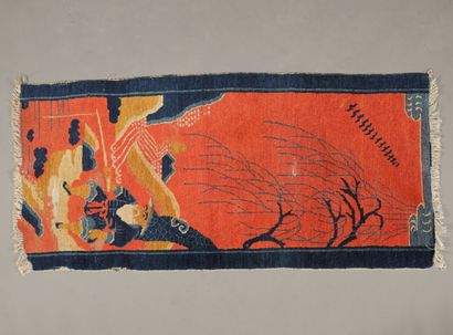 TAPIS CHINOIS FIGURATIF en laine figurant...