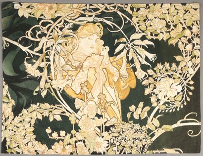 D'après Alfons MUCHA. TAPISSERIE en laine...