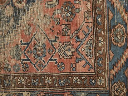 TAPIS HAMADAN (Iran) en laine sur coton à...