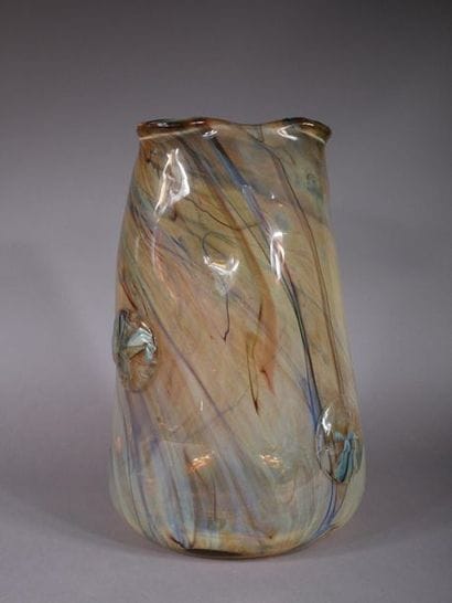 SCHNEIDER
	Important vase à corps tubulaire...