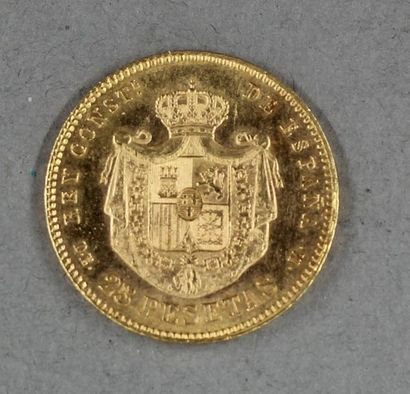 *Une pièce de 25 pesetas Alphonse XII 1878...