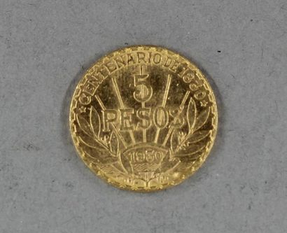 *Une pièce de 5 pesos 1930 Uruguay en or