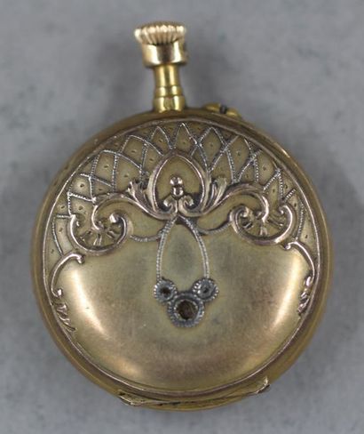 Montre de col en or jaune 18k, pds brut :...