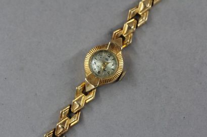 Bracelet-montre de dame en or jaune 18k,...
