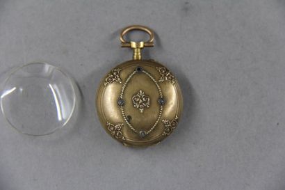Montre de col en or jaune 18k, pds brut :...