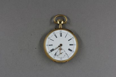 Montre de gousset en or jaune 18k, le dos...