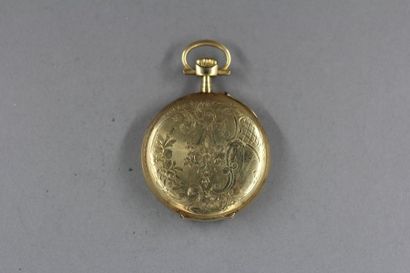 Montre de gousset en or jaune 18k, le dos...