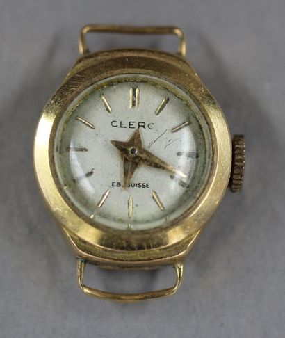 CLERC
Boitier de montre rond en or jaune...