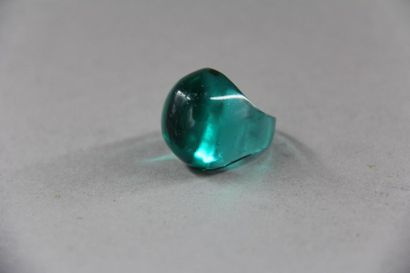 LALIQUE
Bague cabochon en cristal incolore...