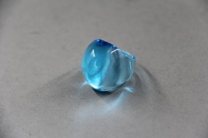 LALIQUE
Bague cabochon en cristal incolore...