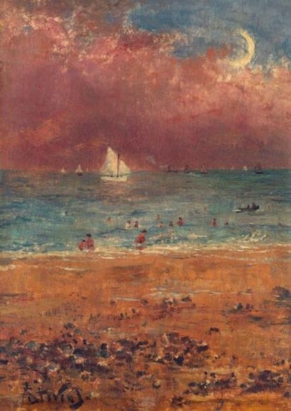STEVENS Alfred (1823-1906)
« Marine »Huile...