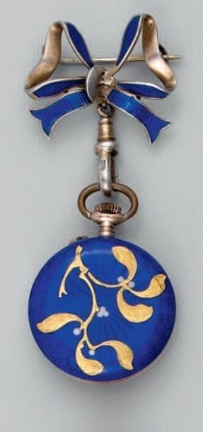 Broche noeud de ruban,supportant une montre...