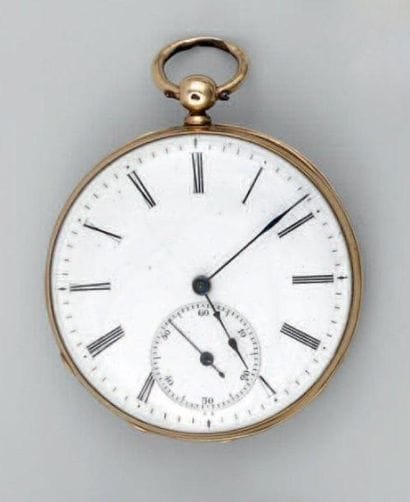 Montre de poche à clef à remontage par le...